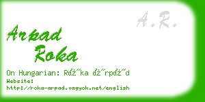 arpad roka business card